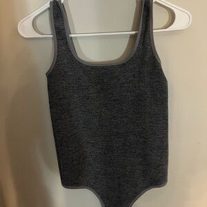 Colsie Charcoal Ribbed Knit Top